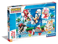 Clementoni Puzzle Sonic 24 Maxi Pièces - Supercolor, Puzzle pour Enfants, Fabriqué en Italie, 28526