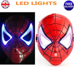 Spiderman Mask LED Superhero Plastic Face Masks Halloween Party Costume Toys UK