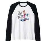 Life is Better in Running Shoes Gym Workout Treadmill Runner Raglan Baseball Tee