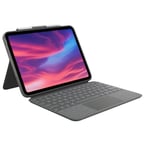 Logitech Combo Touch Detachable Keyboard Case for iPad (10th gen) - Grey - German Layout