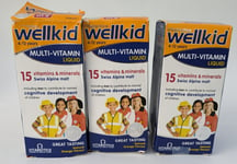 3 x VITABIAOTICS WELLKID MULTI-VITAMIN LIQUID 4-12 YEARS (3 x 150ML) EXP 11/2024