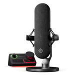 SteelSeries Alias Pro - Microphone XLR & Stream Mixer - Capsule 3X Plus Grande conçue pour Le Jeu, Le Streaming et Le Podcast - Interface USB/XLR - RGB - Compatible pour Un ou Deux PC
