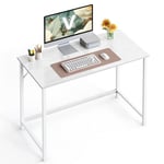 VASAGLE Bureau, Table, Poste de Travail, pour Bureau, Chambre, 50 x 100 x 76 cm, Style Moderne, Cadre en Métal, Blanc Érable et Blanc Nuage LWD041W44