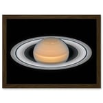 Artery8 Hubble Space Telescope Image Saturn Opposition 2018 Portrait Of Opulent Ring World Solar System Gas Giant Planet Artwork Framed A3 Wall Art Print