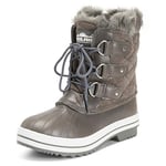 Polar Femmes Matelassé Court Canard Fourrure Doublée Boue Neige Hiver Bottes - GRS40 - AYC0020,40 EU,Gris Suède