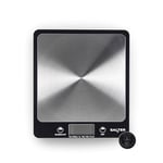 Salter Evo Digital Kitchen Scale – Electronic Food Scale, Add & Weigh Multiple Ingredients, 6kg Capacity, Aquatronic For Measuring Liquids, Easy Read LCD Display, Includes Battery, 1241A BKDR