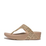 Fitflop Femme Lulu Glitter Toe-Thongs Sandale, Beige/café, 36 EU