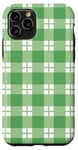 iPhone 11 Pro Green White Checkered Plaid Flannel Gingham Pattern Checker Case