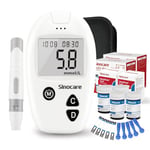 sinocare Diabetes Testing Kit/Blood Glucose Monitor Safe-Accu Blood Glucose Sugar Test Kit with Strips x 100 & Lancing Devices x 100 & Case for UK Diabetics -in mmol/L