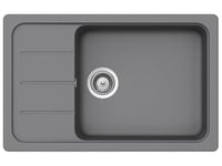 SCHOCK Évier de cuisine Formhaus D-100LS Croma 78 x 50 cm – Évier en granit Gris CRISTALITE à partir de 60 cm de largeur