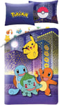 Set Lit Pokemon City Charizard Pikachu Housse de Couette Polyester 140x200