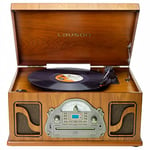 Lauson IVX22 Tourne-Disque Classique FR Bois CD Radio Enregistrement Numérique MP3 Bluetooth Vinyle