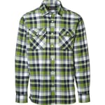 ID Green Leaf rutig skjorta med tryckknappar, grön, stl 0204. 3XL