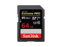 Sandisk Minneskort Secure Digital 64GB Extreme Pro V30 UHS-1 U3 SDHC 95MB/s