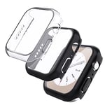 Natbok 2 Pièces Coque pour Apple Watch Series 8/7 41mm Protection Écran Verre Trempé, Dur PC Matériel Coque, [Le Design Ultra Mince et Léger] Anti-Dérapante Etui pour Apple Watch Series 8 41mm