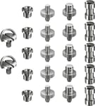 Adaptateur Camera 1/4¿ À 3/8¿ Filetage Vis Adapteur Pour Trépied, Monopode, Tête De Rotule, Support Et Lampe Vidéo Reflex Dslr (22 Pièces)