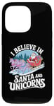 iPhone 13 Pro I believe in Santa and unicorns funny Santa xmas pajamas Case