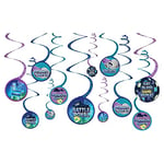 Amscan 6702412 - Kids Battle Royal Gamers Birthday Hanging Swirls Decorations - 12 Pack