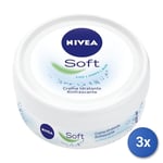 3x Nivea Soft Moisturizing Cream 200 Ml