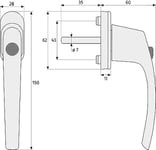 ABUS Poignée de Fenêtre FG50 - Serrure de Fenêtre avec Bouton-poussoir Verrouillable - Niveau de Sécurité 3 - 78774 - Argent