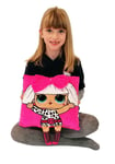 Peluche LOL Surprise Diva Coussin 3D Poupée Brodé 30x30cm Rose Rock