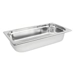 Vogue K929 Stainless Steel 1/3 Gastronorm Pan, 2.5 L Capacity, 65 mm Depth, Silver