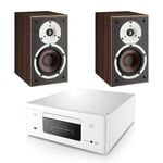 Denon Ceol RCD-N11 - Dali Spektor 2 Bookshelf Speakers - Black / White