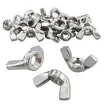 25 Pièces Ecrou Papillon en acier inoxydable Écrous à Oreilles Ecrous à Ailette Filetage Métrique Femelle Outils Bricolage Outils Pour la Fixation Accessoire Bricolage Couleur Argent (M6)