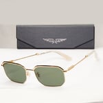 Police Sunglasses Pilot Hexagon Dull Green Gold SPL F73 Horizon 2 COL 0300