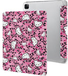 Étui Pour Ipad Pro 2021 Hello Kitty 12,9 Pouces, Type Ordinateur Portable, Support À Trois Volets Avec Porte-Stylo, Réveil/Veille Automatique