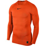 NIKE Men Men's Pro Top Long Sleeved T-Shirt - Safety Orange/Black, L-T