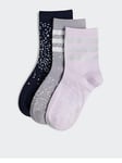 adidas Sportswear Kids Girls 3 Pack Crew Socks - Pink Multi, Multi, Size 7.5-9.5