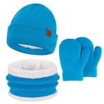 Enfant Fille Garçon Bonnet Écharpe Gant d'hiver Bébé Ensemble Chaud Polaire Chapeau 0 1 2 3 4 Ans Bonnets Casquette Cache Cou Moufle Cadeaux pour Filles Garçons