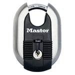 MASTER LOCK Cadenas Rond [A Clé] [Acier Inoxydable] [Extérieur] M187EURD - Idéal pour les espaces de rangement, les remises, les garages, les remorques