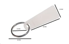 Key Ring 50mm X 15mm -18mm White Tag With Split Key Ring Pack Of 100