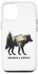 Coque pour iPhone 15 Pro Loup gris protection de la nature hurlement protection de l'environnement animal forêt loups