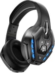 Casque Gaming pour PS4 avec Microphone Antibruit Amovible, Bluetooth Uniquement pour Téléphones Mobiles, Câble Audio 3,5 mm pour PS4/PS5/Xbox One/PC/Switch, 40 Heures, Lumière LED