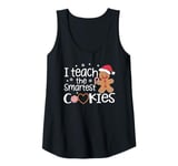 Womens I Teach The Smartest Cookies Christmas Gingerbread Kids Boys Tank Top