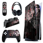 PlayVital Fragmented Space Full Set Skin Decal for ps5 Console Disc Edition, Sticker Vinyl Decal Cover for ps5 Controller & Charging Station & Headset & Media Remote