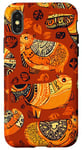 Coque pour iPhone X/XS Orange Abstrait Ethnique Capybara Rongeur Animal Motif