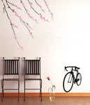 Ambiance Sticker Autocollant Muraux Décoration Adhésifs Fleurs et Vélo Sticker Murale pour Bébé, Chambre d'enfant et Salon - H50 x L70 cm