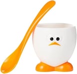 Joie Kitchen Gadgets 067742-960740 Egg Head Cup and Spoon Set, Plastic, White