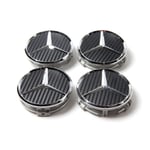 MB09 - 75MM 4-pack Centrumkåpor Mercedes Benz Silver one size