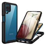 CENHUFO for Samsung A12 Phone Case, Samsung A12 Case Built-in Screen Protector Heavy Duty Full Body Protection Shockproof Clear Cover Rugged Bumper Case for Samsung Galaxy A12/M12 Case