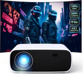 Projecteur amélioré 2024, compatible Bluetooth et WiFi, écran HD 18 000 lumens, prend en charge une taille de projection de 30 à 200 pouces, compatible avec iOS/Android/ordinateur