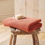 Drift Home - Terracotta Bath Towel (90 x 150cm) - Soft & Absorbent - 600GSM Premium Towel - Sustainable Cotton (BCI) - Recycled Bottles - Bathroom Towels in Orange - Bath Sheet/Gym Towel/Guest Towel