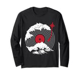 Vinyl Record Player Wave Vinyl Music Lovers Graphic Novelty Long Sleeve T-Shirt