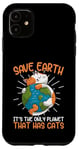 Coque pour iPhone 11 Save Earth Cat Lovers, une planète mignonne qui s'embrasse