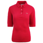 Lacoste Womens Pink Polo Shirt Cotton - Size 8 UK