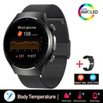 2024 Uusi Laserhoito Kolme High Smart Watch Miesten Ekg Verensokeri Terveys Tracker Älykello Bluetooth Call For Huawei Xiaomi_black mesh_Blood glucose